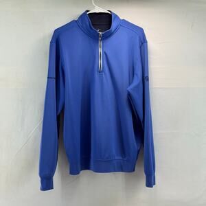Men’s 3/4 zip F&G tech M blue active shirt long sleeve outdoor